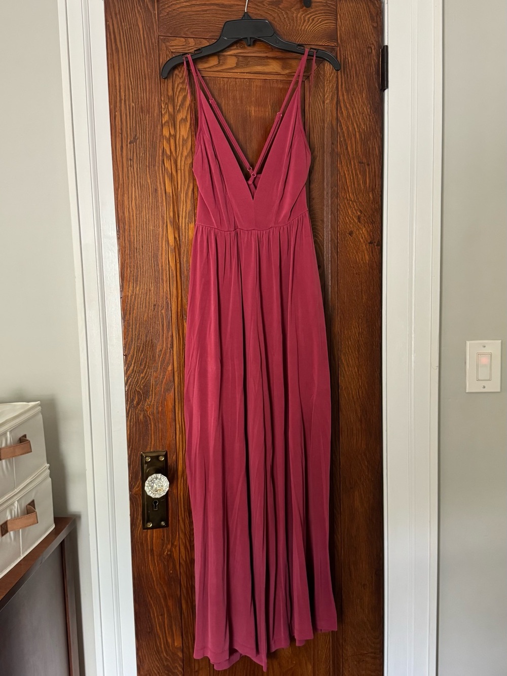 Urban Outfitters Genesis Cupro Plunging Jumpsuit Dusty Rose size S
